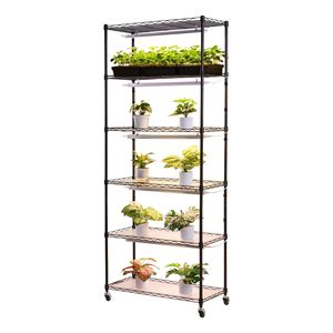 Supporto per Piante da Interno a 6 Livelli con Espositore Alto 180 cm, Luce di Crescita a 3 Colori da 150W, Timer e Ruote - Product Image 3