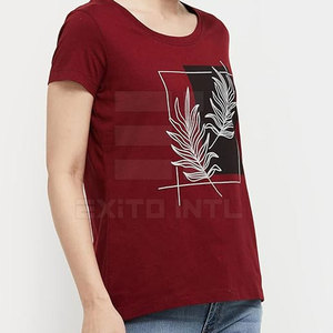 Camiseta de Verano para Mujer, Estampada, Transpirable, Ecológica, de Poliéster de Secado Rápido, Personalizable, Cuello Redondo, Manga Corta, Suave y Ligera - Product Image 3