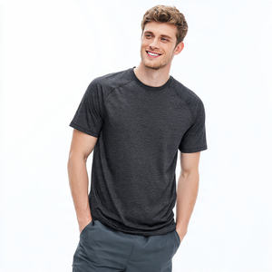 เสื้อยืดโพลีเอสเตอร์ถัก 100% แห้งเร็ว สำหรับผู้ชาย แขนสั้น คอกลม เสื้อยืดออกกำลังกาย เสื้อยืดฟิตเนส เสื้อยืดแห้งเร็ว - Product Image 4