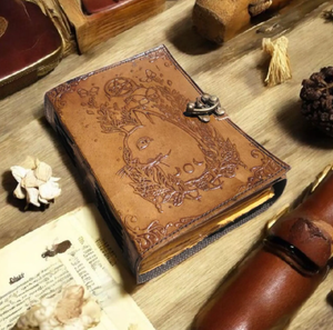 Celtic Cat <b>Leather</b> Grimoire: Handmade <b>Book</b> of Shadows - Product Image 2
