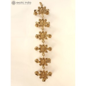 Campanas para colgar en la pared con diseño de Vighnaharta Ganesha de latón de 26 pulgadas, artículo hecho a mano - Product Image 3