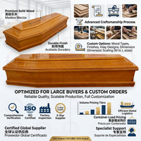 Ataúd de Madera de Paulownia Premium para Funeral y Ceremonia de Entierro, Ecológico, Personalizado, Fabricante Mayorista, Exportación