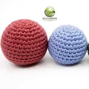 Jouet Montessori d'association des couleurs pour tout-petits, sûr, en fil de coton doux au crochet, avec boules et bols, pour le développement sensoriel - Product Image 5
