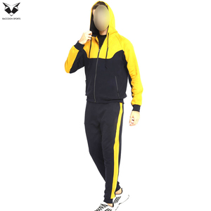 Yellow & Black Color Best Quality Material Training Wear Simple Tracksuits, Full-Length Regular Fit Tracksuit with Full Sleeves - Product Image 4