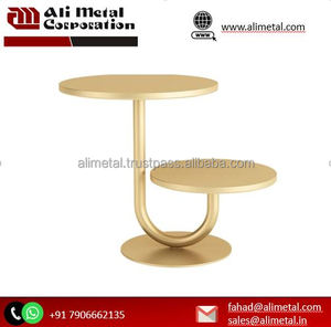 Soporte de pastel de oro de 2 niveles de metal de alta calidad, exhibición decorativa de postres para bodas y fiestas y personalización completa. - Product Image 2
