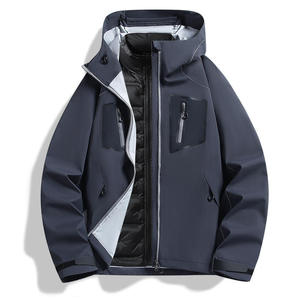 Fabricant OEM – Veste coupe-vent et imperméable unisexe pour l'hiver, 10 000 mm, en softshell polaire chauffant avec fermeture éclair, grandes tailles - Product Image 2