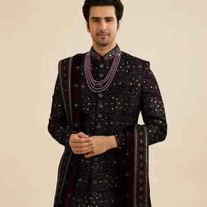 Sherwani de Lujo para Novio, Traje de Boda Indio Pakistaní para Hombre, Atuendo Dulha Bordado - Product Image 1