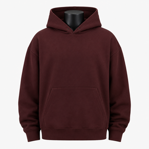 Sudadera con Capucha Extra Grande Unisex, 100% Algodón, Bordada, de Color Sólido, con Bolsillo, Ropa Casual de Invierno, Servicio OEM - Product Image 1