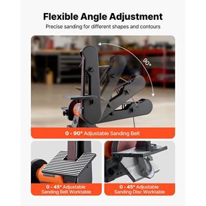 Levigatrice a Nastro e Disco Professionale da Banco 6 Pollici 420W 2 x 42 Pollici con Regolazioni Multiple dell'Angolo per Dischi Abrasivi - Product Image 4