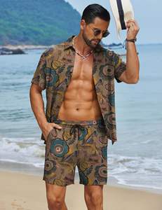 Men Trendy <b>Set</b> Floral Print Short Sleeve Shirt Beach Shorts Matching Holiday Summer Casual Colorful Top top mens <b>twin</b> <b>set</b> - Product Image 4