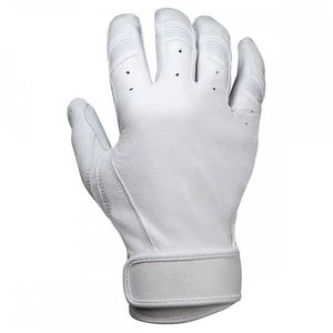 White Full Finger Baseball Batting Gloves Leather Non-Slip <b>Hook</b>& Loop Closure For Adults Right Handed Throw Softball Gloves - Product Image 3