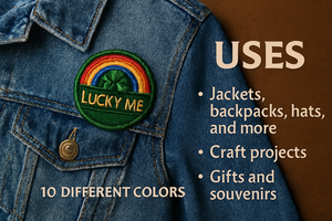 แผ่นปักลาย Lucky Me ขนาด 2.5 นิ้ว – แพ็ค 100 ชิ้น, ตราปักน่ารักสำหรับเสื้อผ้าและกระเป๋า - Product Image 6