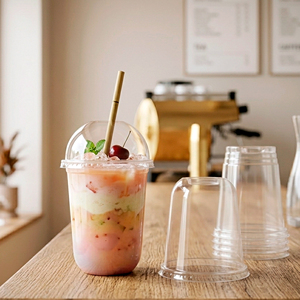 QUANG QUAN Premium 12oz 24oz High Transparency Recyclable <b>Plastic</b> <b>Cups</b> 95mm Diameter PET Beverage <b>Cups</b> for Coffee - Product Image 1