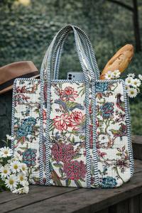 Sac fourre-tout matelassé pour femme avec doublure en coton et imprimé bloc, options de vente en gros pour sacs de voyage et de shopping lavables et organisateurs, différentes tailles disponibles - Product Image 6