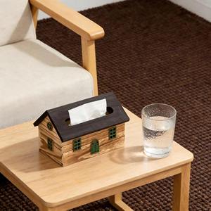 Caja de pañuelos de madera maciza con diseño rústico de cabaña, un accesorio decorativo encantador para el dormitorio de los niños, la oficina o el tocador. - Product Image 5