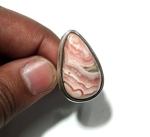 Natural Rhodochrosite <b>Ring</b> 925 Sterling <b>Silver</b> Handmade Gemstone <b>Ring</b> <b>Adjustable</b> Statement <b>Ring</b> for Women Wholesale Jewelry Gift - Product Image 5