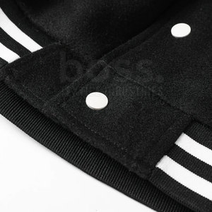 Veste d'hiver stylée de type varsity en tissu doux avec col en tricot côtelé et fermeture avant à boutons-pression durables - Product Image 6