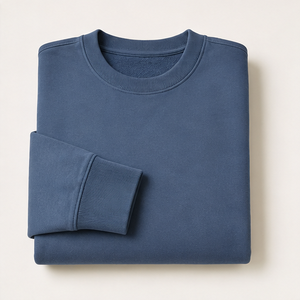 เสื้อสเวตเชิ้ตคอกลมทรงคลาสสิค แขนยาว รุ่นเรกูลาร์ สีน้ำเงินเหล็ก สำหรับผู้ชาย ผ้าคอตตอนเทอร์รี่เนื้อแน่น รุ่น MCRW-0016 - Product Image 5