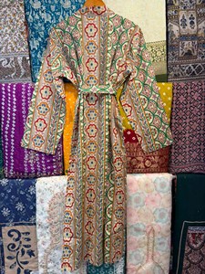 Handmade Cotton Kimono <b>Robe</b> | Floral Print Kaftan Dress, Boho Lounge Wear - Product Image 3