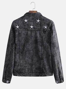 Veste en jean décontractée pour homme, printemps-automne 2023, en coton, manches longues, col rabattu, multi-poches, coupe slim - Product Image 2