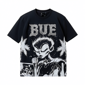 เสื้อยืดคอกลมแขนสั้นทรงโอเวอร์ไซส์ผ้าเจอร์ซีย์เนื้อนุ่มใส่สบายสไตล์สตรีทแวร์สำหรับผู้ชาย น้ำหนัก 300 กรัม - Product Image 6