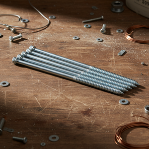 Tornillos para Madera de Doble Rosca Métrica/Pulgada, Cabeza Ranurada, Rosca Parcial, Clase 4.8 y 6.8, Acero al Carbono Zincado, Estándar DIN PDC - Product Image 1