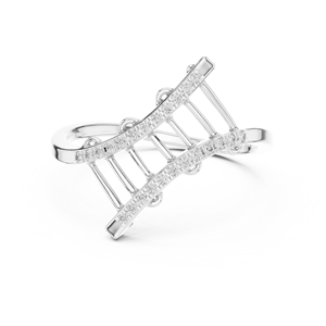 Bague tendance en diamant de laboratoire taille brillant, plaqué rhodium, or blanc 18 carats, pour fiançailles, mariage, fête, cadeau, usage quotidien, glamour - Product Image 4