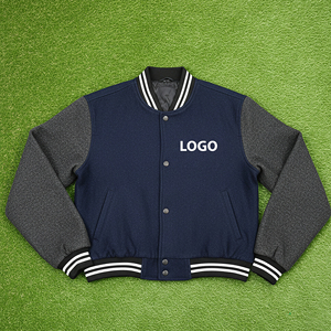 OEM Custom Varsity <b>Jacket</b> Men High Quality Leather Sleeve Baseball <b>Jacket</b> Embroidery Letterman <b>Jacket</b> Bulk Supply - Product Image 2