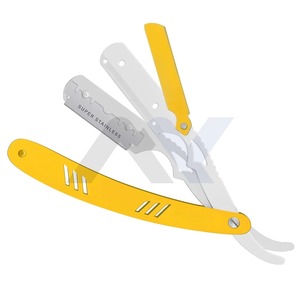 Rasoir droit classique léger en acier inoxydable pour hommes, rasoir de barbier à verrouillage pivotant avec lames à bord simple, professionnel - Product Image 5