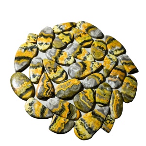 พลอยแจสเปอร์บัมเบิลบีธรรมชาติรูปทรงคาโบชองคละแบบ น้ำหนักกิโลกรัม รับรองคุณภาพ ขายส่งปี 2025 ขนาด 20-45 มม. สำหรับทำเครื่องประดับเพื่อการบำบัด - Product Image 4