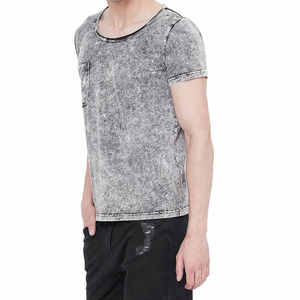 Camisetas al por mayor para hombre, estilo acid wash, streetwear, hip hop, 100% algodón, con logo personalizable - Product Image 4