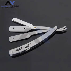 Navaja de Afeitar Recta de Acero Inoxidable Personalizada al por Mayor con Cuchilla Desechable, Cuchillo de Afeitar para Barbería, Navajas Más Vendidas - Product Image 1