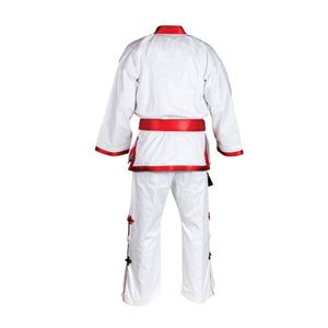 Uniforme de Taekwondo blanco con detalles en rojo, ligero, para sparring y competición, Dobok oficial WT. - Product Image 2