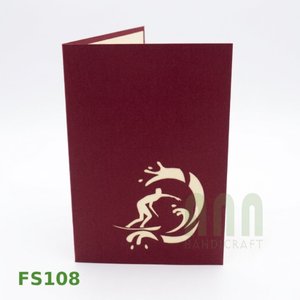 การ์ดขอบคุณแบบป๊อปอัพ 3 มิติ ลายเซิร์ฟเฟอร์ รุ่น FS108 จาก ANN HANDICRAFT ปรับแต่งได้ พิมพ์ได้ 4 สี ตัดไดคัท สำหรับเทศกาลขอบคุณพระเจ้า - Product Image 3