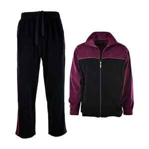 2026 Winter Adult Style Solid Pattern Velvet Non Hooded Custom High Quality Zip Up Breathable Quick Dry Velvet <b>Track</b> <b>suit</b> - Product Image 1