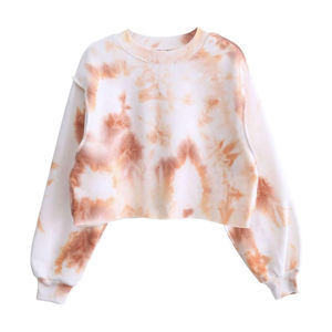 Sweat-shirt décontracté pour femme, coupe ample, col rond, manches longues, tricoté 100 % coton, tie-dye, collection printemps-été – Grande Vente - Product Image 1