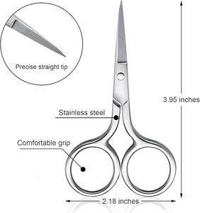 Tijeras Profesionales para Pelaje Nasal de Barbero, Acero Inoxidable, Punta Redondeada, Herramienta de Cuidado Personal, Tijeras de Precisión para Cortar el Pelaje Facial - Product Image 2