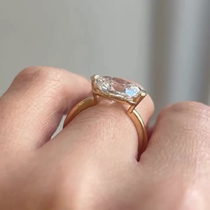 Global Gems IGI Certified Oval Lab Grown Diamond Luxury Engagement Wedding Ring 3Carat Yellow Gold 14k Party <b>Gift</b> Jewelry - Product Image 3