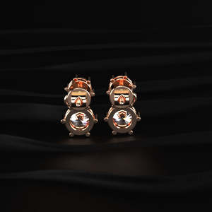 Boucles d'oreilles clous en moissanite taille ronde double pierre 6 TCW, couleur incolore VVS, or 14K, deux pierres solitaires, fermoir à vis, bijoux faits main, cadeau - Product Image 5