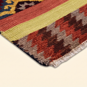 Tapis Madic Mosaic multicolore tufté à la main, antidérapant, écologique, motif tribal géométrique moderne, en laine, à poils épais, pour salon - Product Image 6
