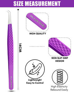 Fiber Tip Lash Extension Tweezers Eyelash Isolation Tweezers Lash Extensions Tweezer <b>Tool</b> with Volume Curved Straight - Product Image 4