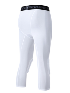Pantalones de compresión para baloncesto para hombre con rodilleras de panal, anticolisión, para correr, deporte, fitness, entrenamiento, leggings 3/4 - Product Image 4