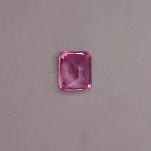 Zafiro rosa cultivado en laboratorio, piedra preciosa suelta de calidad premium, corte esmeralda, claridad brillante, piedra facetada para la fabricación de joyas. - Product Image 1
