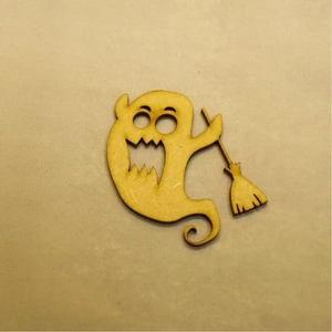 Ornements d'Halloween en bois découpés au laser en gros, tranches de bois brut pour artisanat fantôme, décorations à suspendre pour arbre de fête d'Halloween - Product Image 1