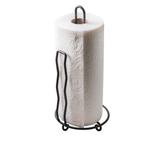 Wholesale Modern <b>Black</b> Metal <b>Paper</b> Towel Holder for Kitchen Countertop Freestanding Standing <b>Tissue</b> Roll Dispenser - Product Image 1