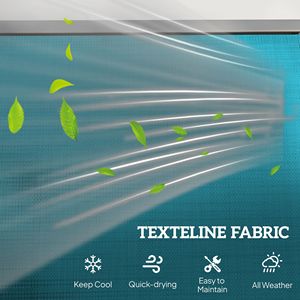 3-Person Outdoor Patio Glider Bench Breathable Mesh Fabric with 3 Seats Blue Metal <b>Frame</b> Porch Glider <b>Swing</b> - Product Image 6