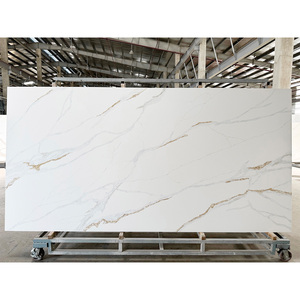 NV889 Captivate Modern Low-Maintenance Hospitality Engineering Hotel Calacatta Artificial Quartz Stone Kitchen Counter Top Slab - Product Image 1