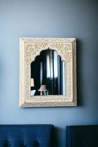 Hand Carved Moroccan Style Wooden Wall <b>Mirror</b> Decorative Arch <b>Frame</b> <b>Mirror</b> for Home Decor - Product Image 5