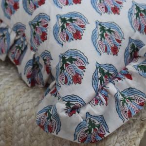 Jaipuri Sanganeri Square Floral Leaves <b>Printed</b> Pure Cotton Waterproof Handmade <b>Cushion</b> Cover for Home & Hotel Use - Product Image 6