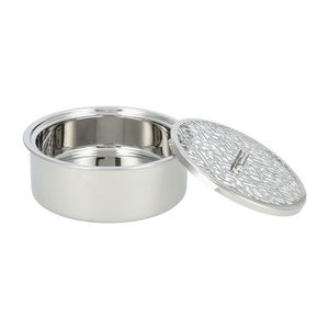 Stainless Steel Round Food Casserole Arabic Calligraphy Carved <b>Lid</b> Hot Pot Serving <b>Bowl</b> Chafing Dish Buffet Warmer Container - Product Image 3